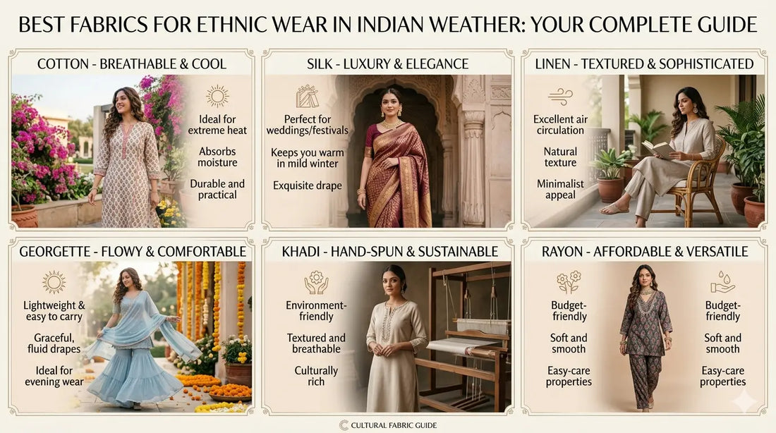 Best Fabrics for Ethnic Wear in Indian Weather | Guide 2026