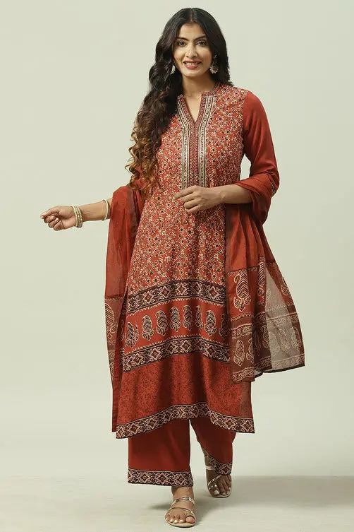 Teal Blue Printed Cotton Salwar Suit My Store
