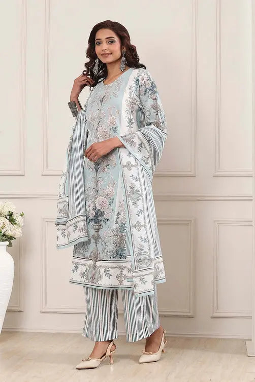 Rust Red Printed Anarkali Salwar Suit My Store